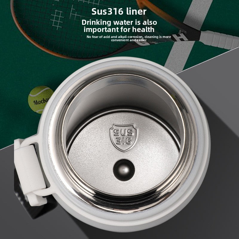 Thermos Cup Portable Large Capacity Straw Double Drinking Bottle Outdoor Sports Fitness Bottle