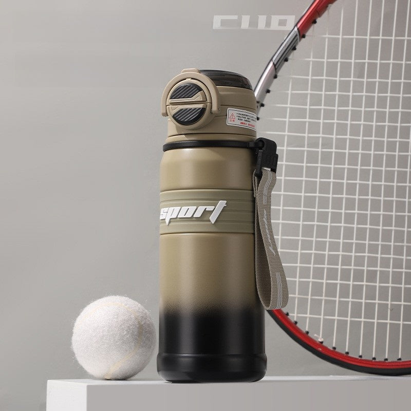 Thermos Cup Portable Large Capacity Straw Double Drinking Bottle Outdoor Sports Fitness Bottle