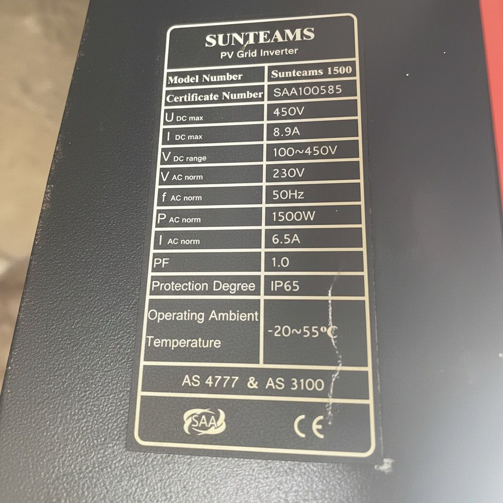 Reconditioned Sunteams KLNE 1500W grid connect inverter guaranteed 6 mths