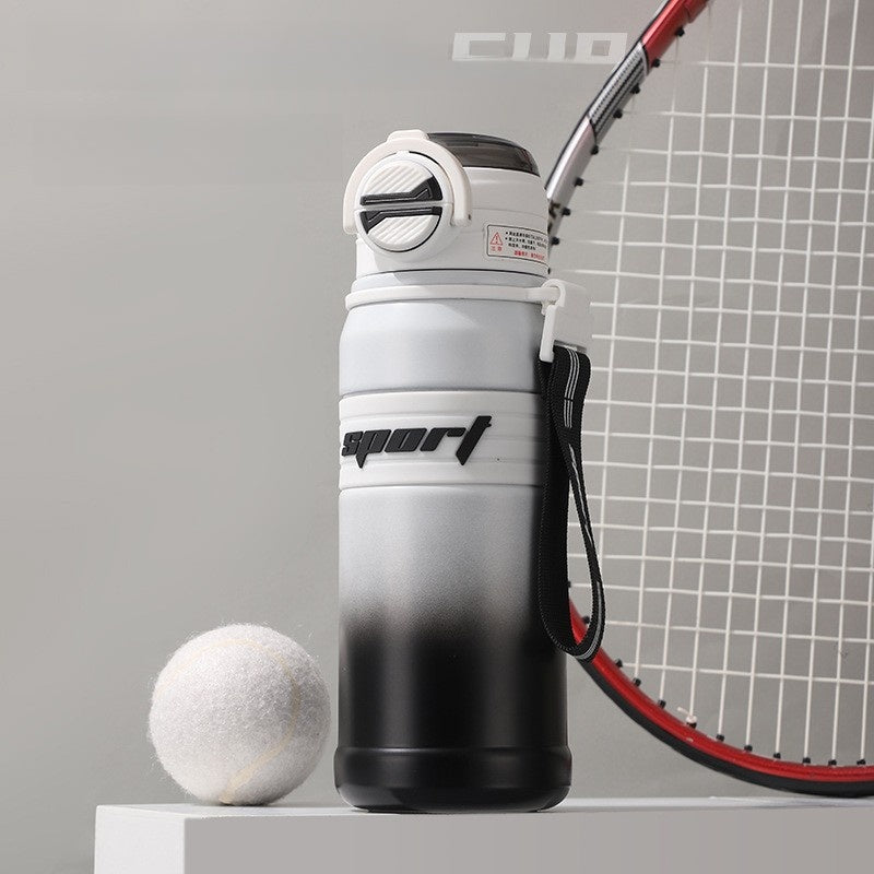Thermos Cup Portable Large Capacity Straw Double Drinking Bottle Outdoor Sports Fitness Bottle
