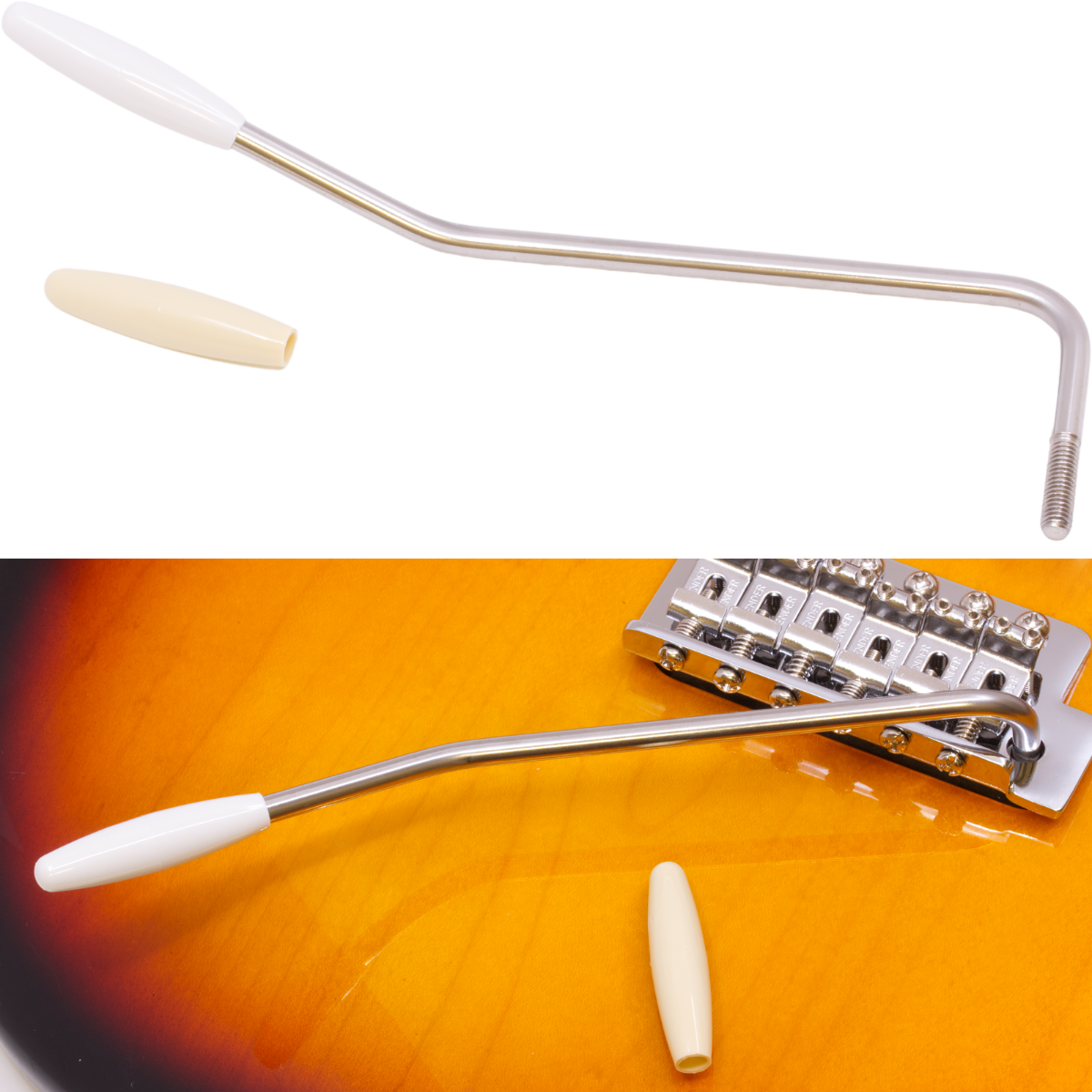 Genuine Fender Tremolo for American standard strat with white and aged white tip